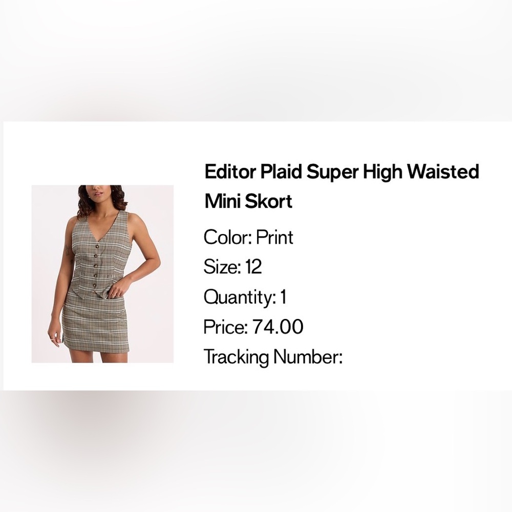 Express Plaid High-Waist Skort